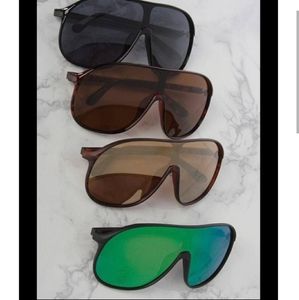 Men Brown Aviator Large Sunglasses